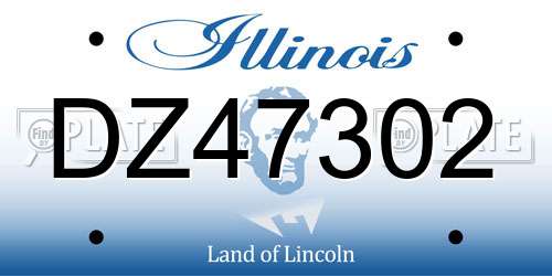 DZ47302 Illinois License Plate