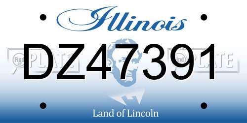 DZ47391 Illinois License Plate