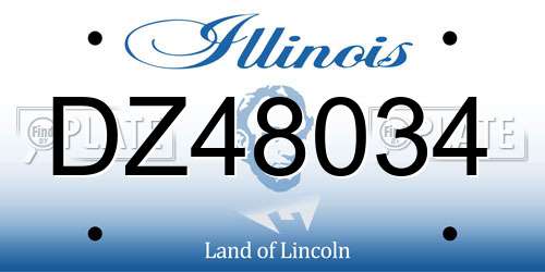 DZ48034 Illinois License Plate