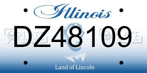 DZ48109 Illinois License Plate