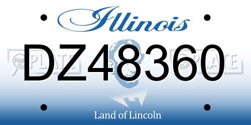 DZ48360 Illinois License Plate