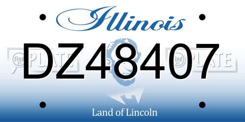 DZ48407 Illinois License Plate