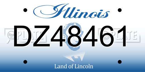 DZ48461 Illinois License Plate