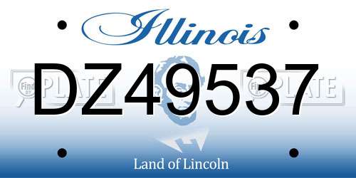 DZ49537 Illinois License Plate
