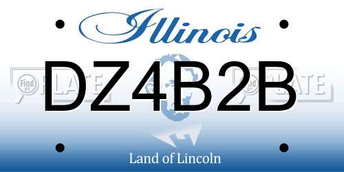 DZ4B2B Illinois License Plate