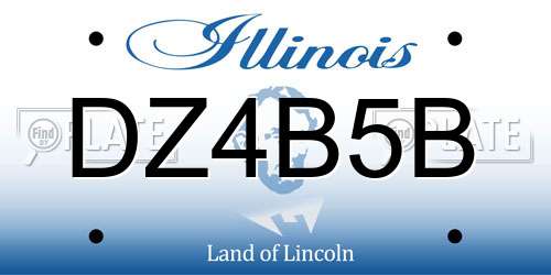 DZ4B5B Illinois License Plate
