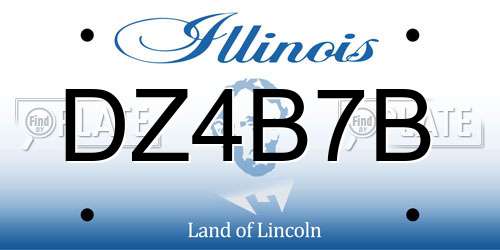 DZ4B7B Illinois License Plate