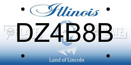 DZ4B8B Illinois License Plate