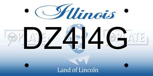 DZ4I4G Illinois License Plate