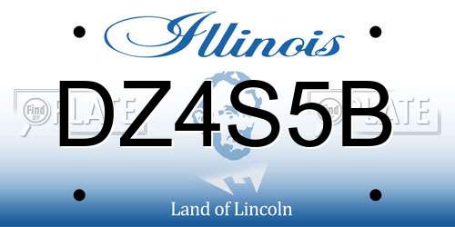 DZ4S5B Illinois License Plate