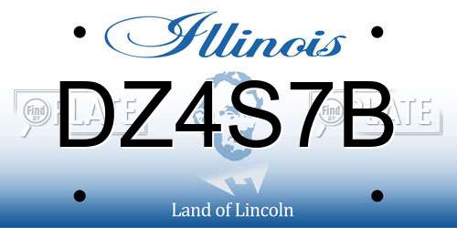 DZ4S7B Illinois License Plate