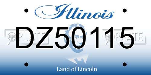 DZ50115 Illinois License Plate