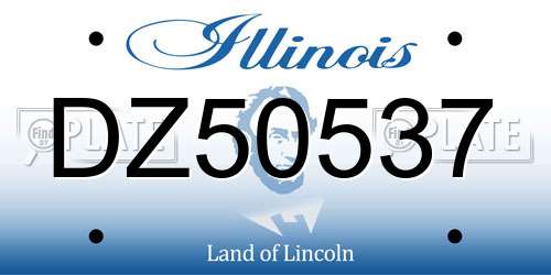 DZ50537 Illinois License Plate