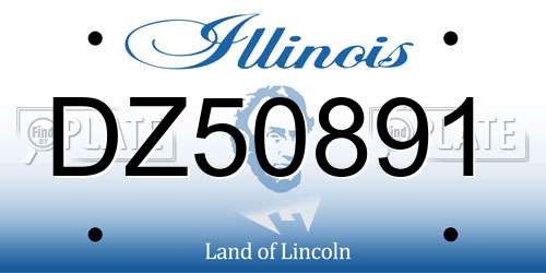 DZ50891 Illinois License Plate