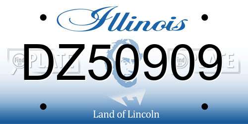 DZ50909 Illinois License Plate
