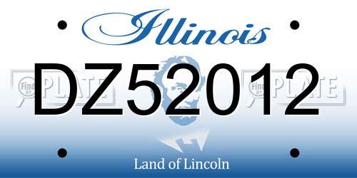 DZ52012 Illinois License Plate