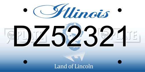 DZ52321 Illinois License Plate