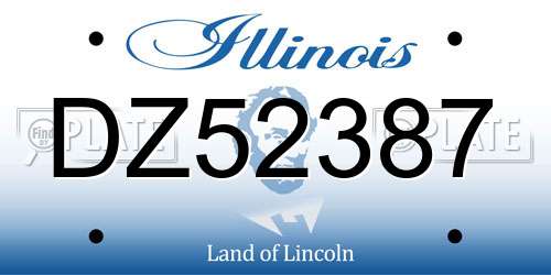 DZ52387 Illinois License Plate