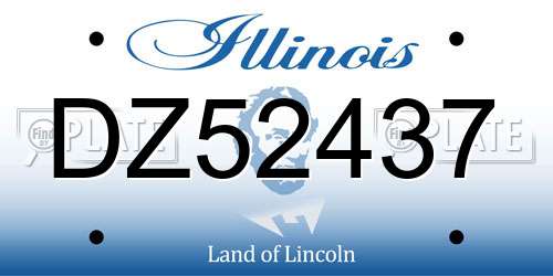 DZ52437 Illinois License Plate