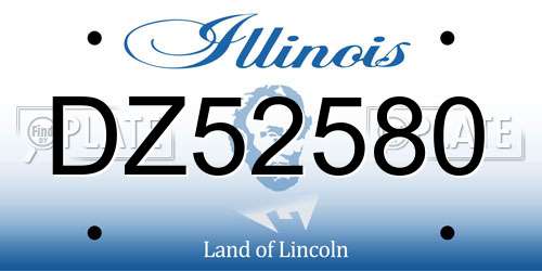 DZ52580 Illinois License Plate