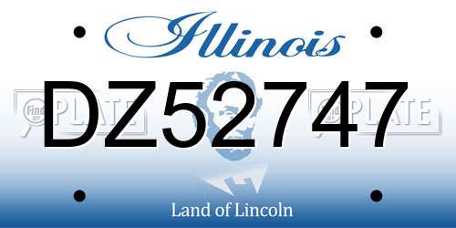 DZ52747 Illinois License Plate