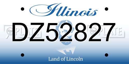 DZ52827 Illinois License Plate