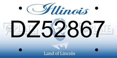 DZ52867 Illinois License Plate