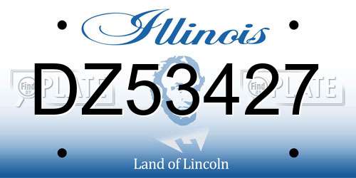 DZ53427 Illinois License Plate