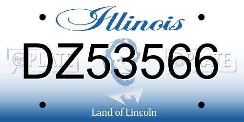 DZ53566 Illinois License Plate