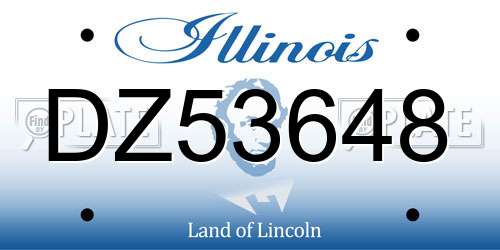 DZ53648 Illinois License Plate