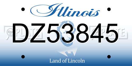 DZ53845 Illinois License Plate