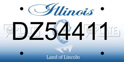 DZ54411 Illinois License Plate