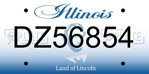 DZ56854 Illinois License Plate