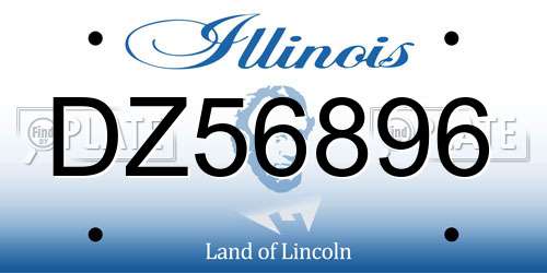 DZ56896 Illinois License Plate