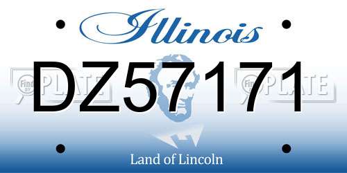 DZ57171 Illinois License Plate