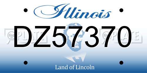 DZ57370 Illinois License Plate