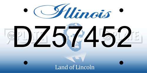 DZ57452 Illinois License Plate