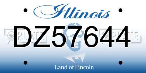 DZ57644 Illinois License Plate