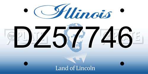 DZ57746 Illinois License Plate