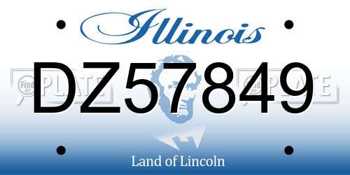 DZ57849 Illinois License Plate