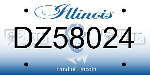 DZ58024 Illinois License Plate