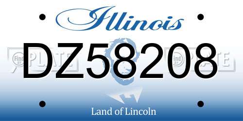 DZ58208 Illinois License Plate