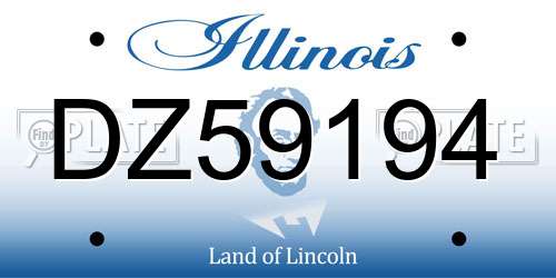 DZ59194 Illinois License Plate