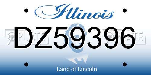 DZ59396 Illinois License Plate