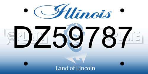 DZ59787 Illinois License Plate