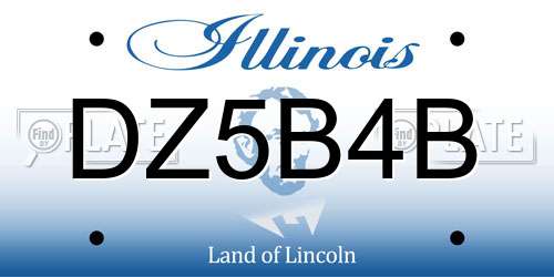 DZ5B4B Illinois License Plate