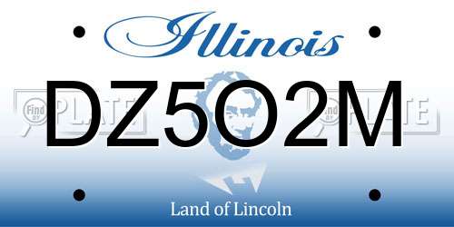DZ5O2M Illinois License Plate