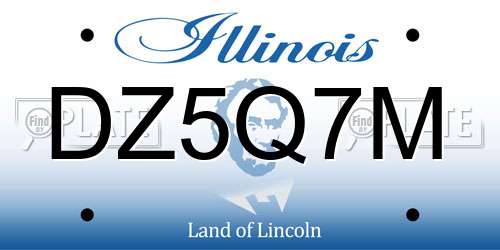 DZ5Q7M Illinois License Plate