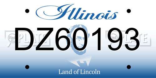 DZ60193 Illinois License Plate