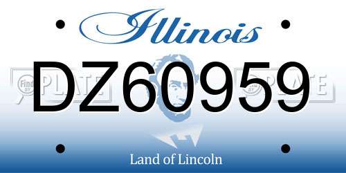 DZ60959 Illinois License Plate